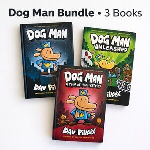 Dog Man 3-Book Bundle by - Blue, Green, Red Covers